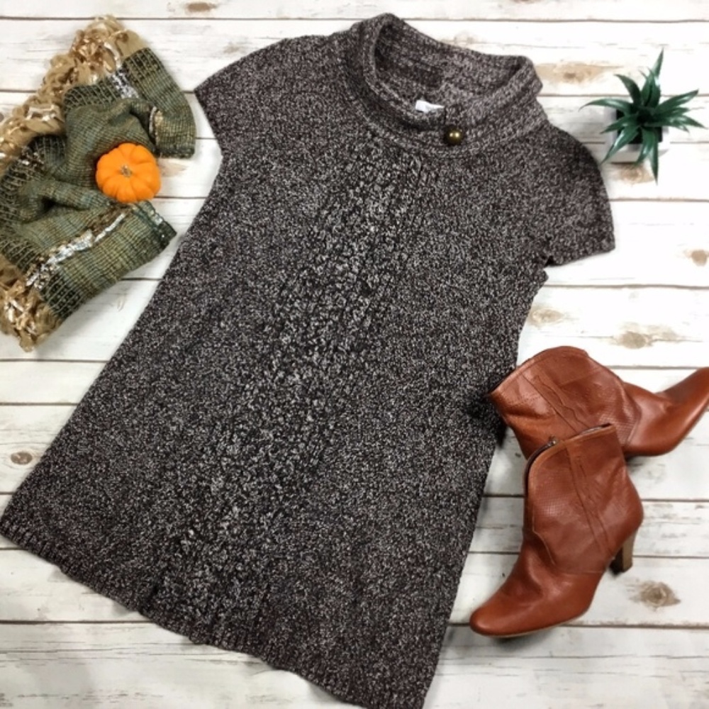Brown Short Sleeve Knit Sweater Dress by Style Co.